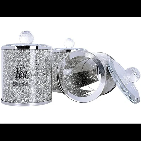 Kitchen Canister Set Sparkly Bling New